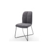 Chaise grise matelassé simili cuir / Pieds métal