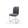Chaise grise matelassé simili cuir / Pieds métal