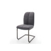 Chaise grise matelassé simili cuir / Pieds métal