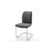 Chaise grise matelassé simili cuir / Pieds métal