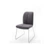 Chaise grise matelassé simili cuir / Pieds métal