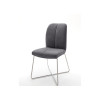 Chaise grise matelassé simili cuir / Pieds métal