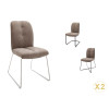 Chaise marron matelassée simili cuir / Pieds métal