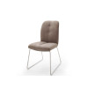 Chaise marron matelassée simili cuir / Pieds métal