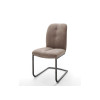 Chaise marron matelassée simili cuir / Pieds métal