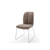 Chaise marron matelassée simili cuir / Pieds métal
