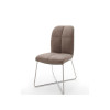 Chaise marron matelassée simili cuir / Pieds métal