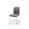 Chaise marron matelassée simili cuir / Pieds métal