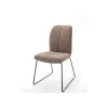 Chaise marron matelassée simili cuir / Pieds métal
