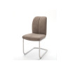 Chaise marron matelassée simili cuir / Pieds métal