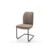Chaise marron matelassée simili cuir / Pieds métal