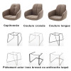 Chaise avec accoudoir capitonnée marron / Simili cuir