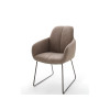 Chaise avec accoudoir capitonnée marron / Simili cuir