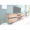 Meuble TV design bois massif et métal 160 cm / Acacia