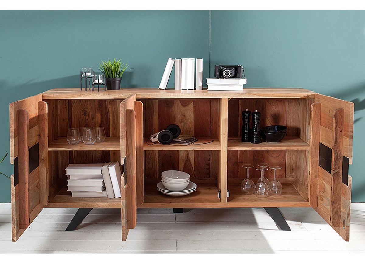 Buffet bois massif et métal style industirel