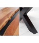 Table basse bois massif et métal noir / Rectangulaire