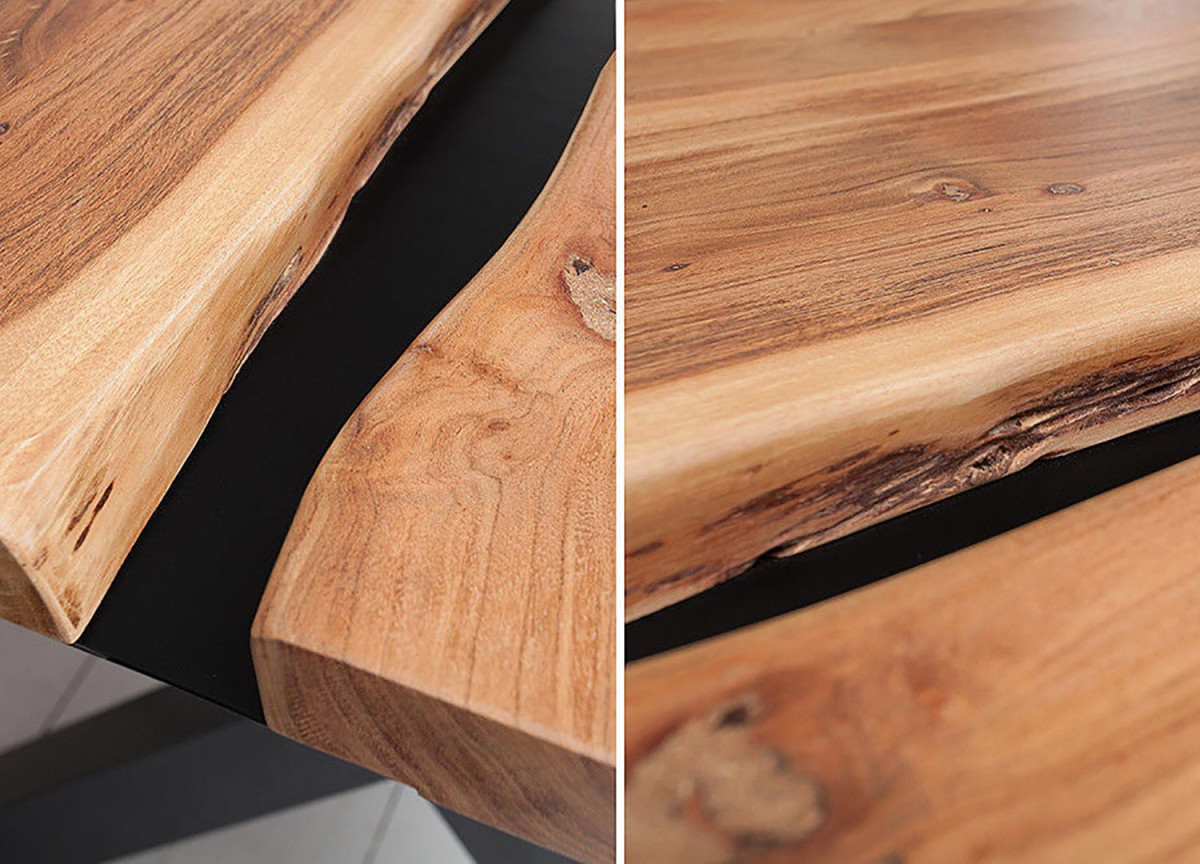 Table de Repas Cossue en Acacia et Pieds en Croix