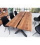Table à manger bois massif et métal noir / Rectangulaire