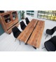 Table à manger bois massif et métal noir / Rectangulaire