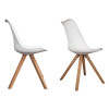 Chaise blanche et bois scandinave Pas cher