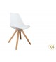 Chaise blanche et bois scandinave Pas cher