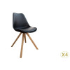 Chaise noire et bois scandinave pas cher