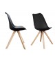 Chaise noire et bois scandinave pas cher
