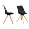Chaise noire et bois scandinave pas cher