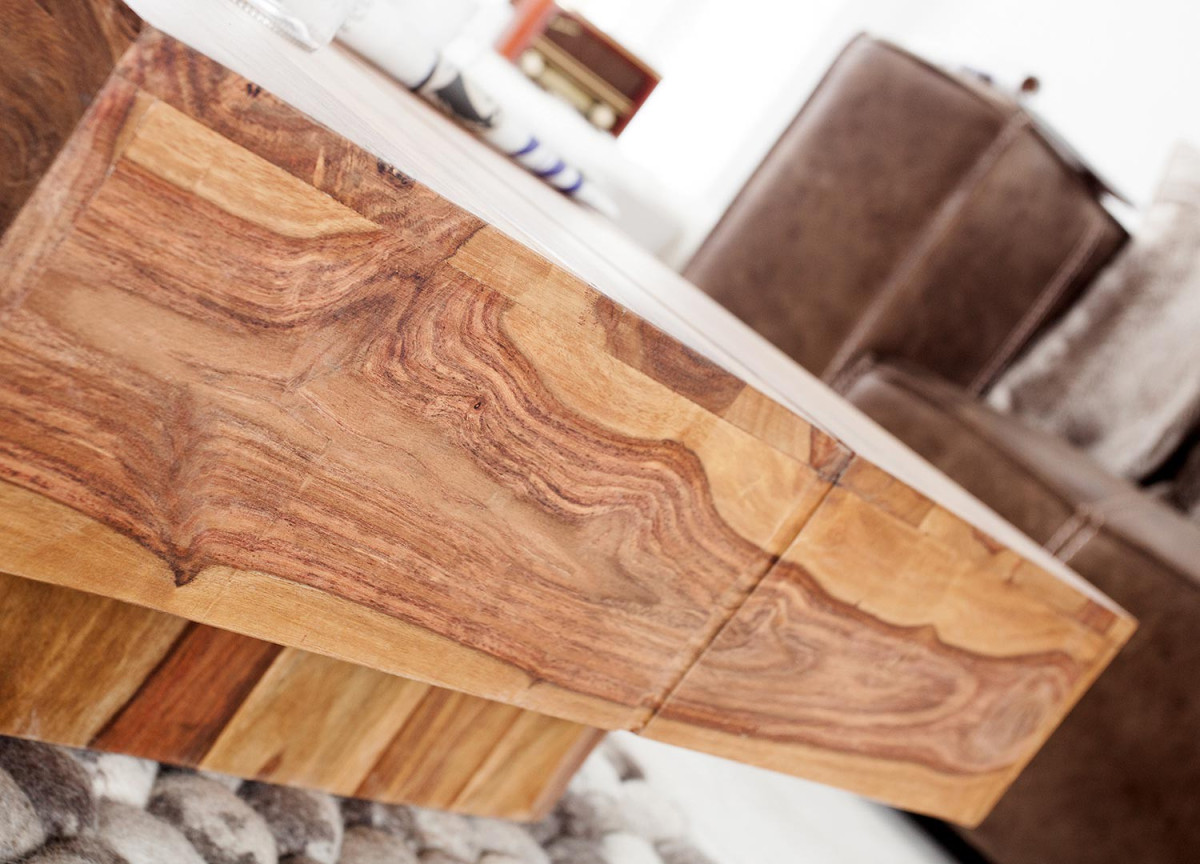 Table basse bois massif / Carrée 80 cm
