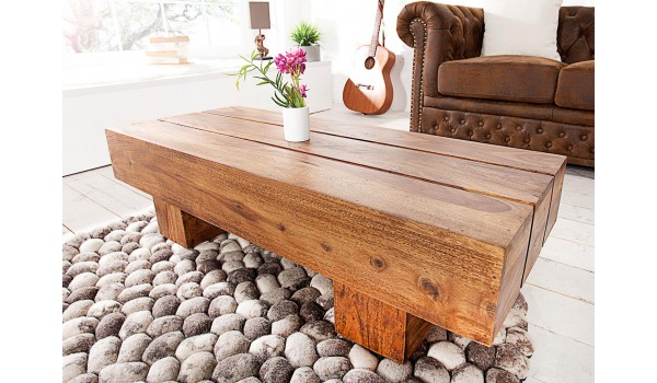 Table basse bois massif / Rectangulaire 100 cm