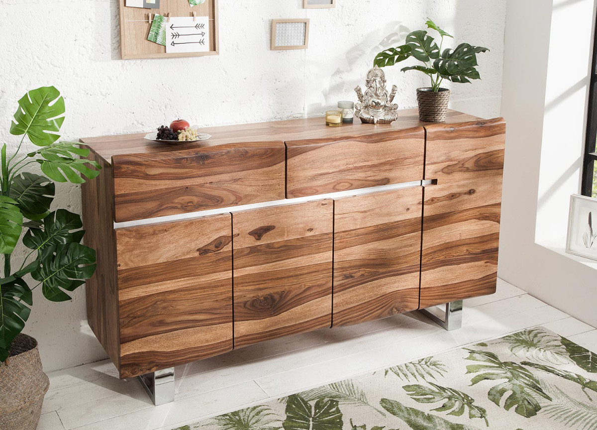 Buffet design en bois massif exotique Sesham