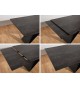 Table Contemporaine gris-lave et pied design noir métal