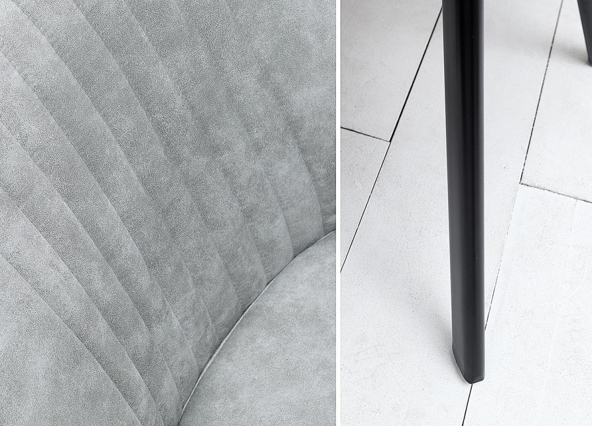 Chaise contemporaine gris clair / Pieds métal noir