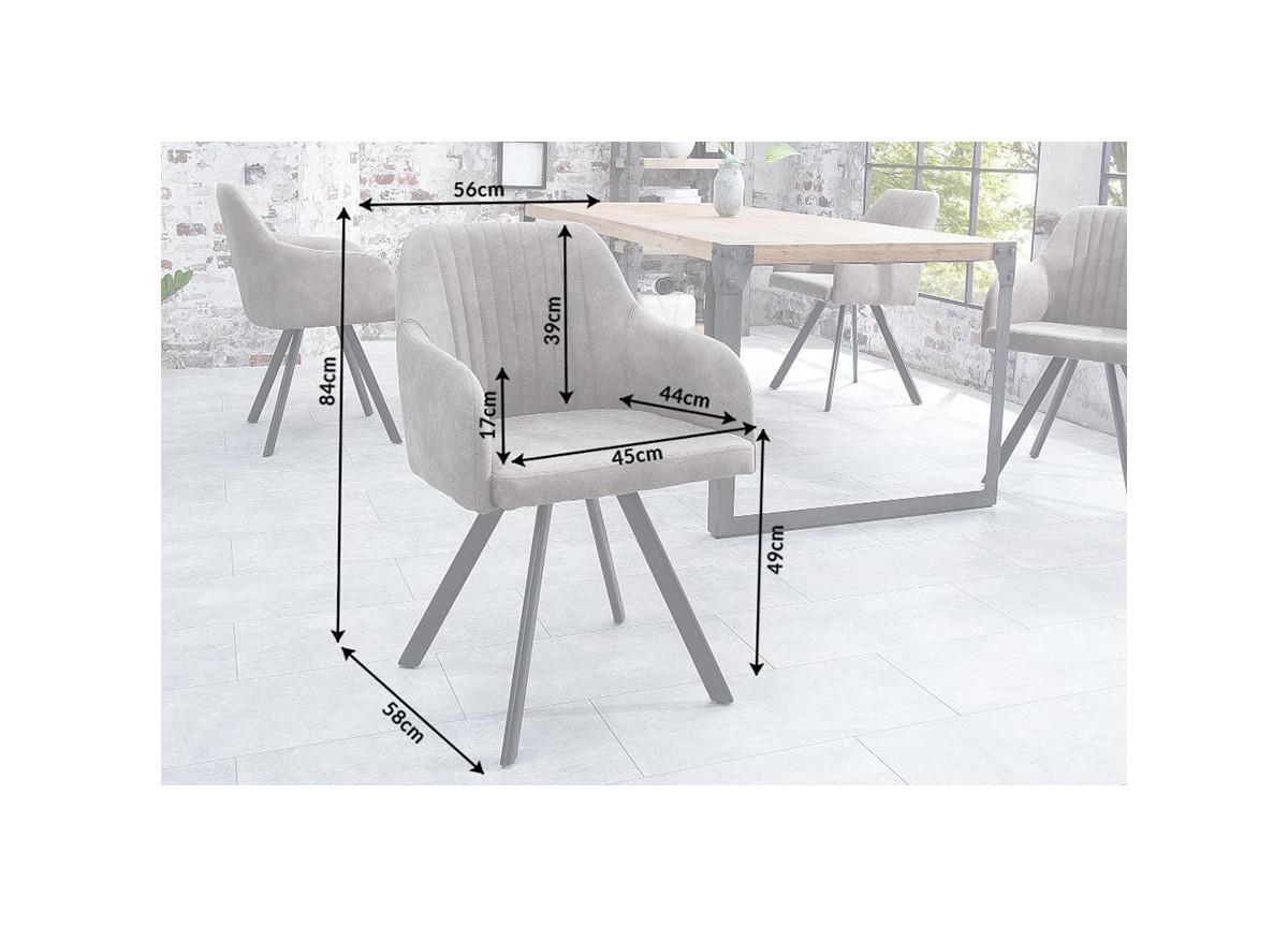 Chaise contemporaine gris clair / Pieds métal noir