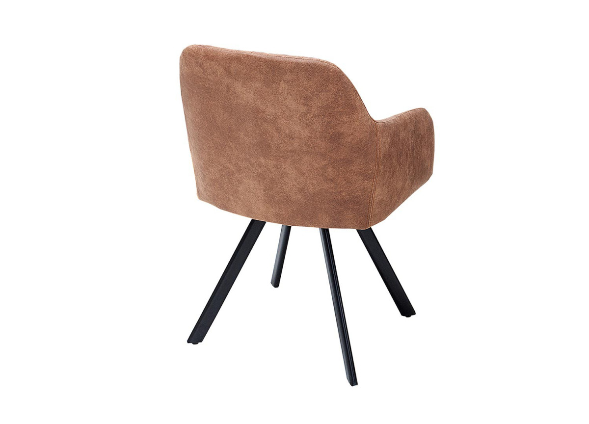 Chaise contemporaine marron / Pieds métal noir