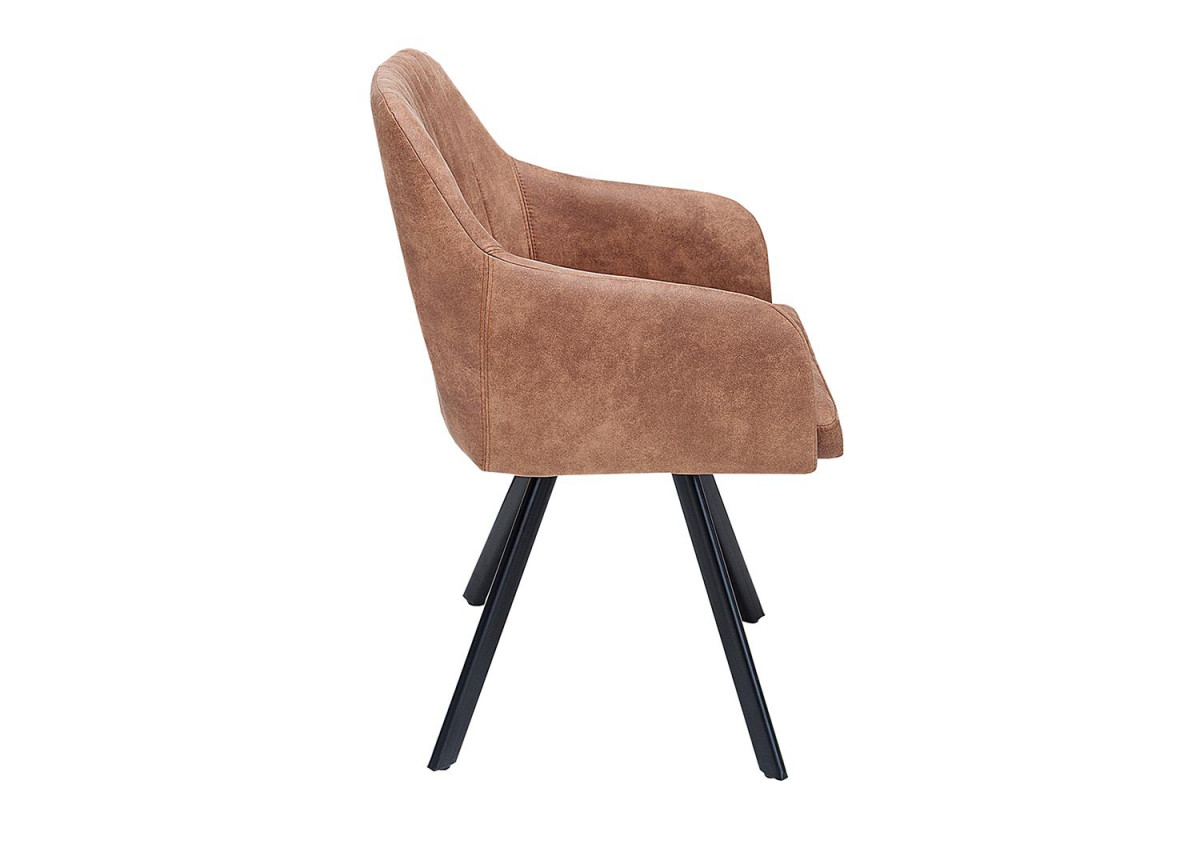 Chaise contemporaine marron / Pieds métal noir