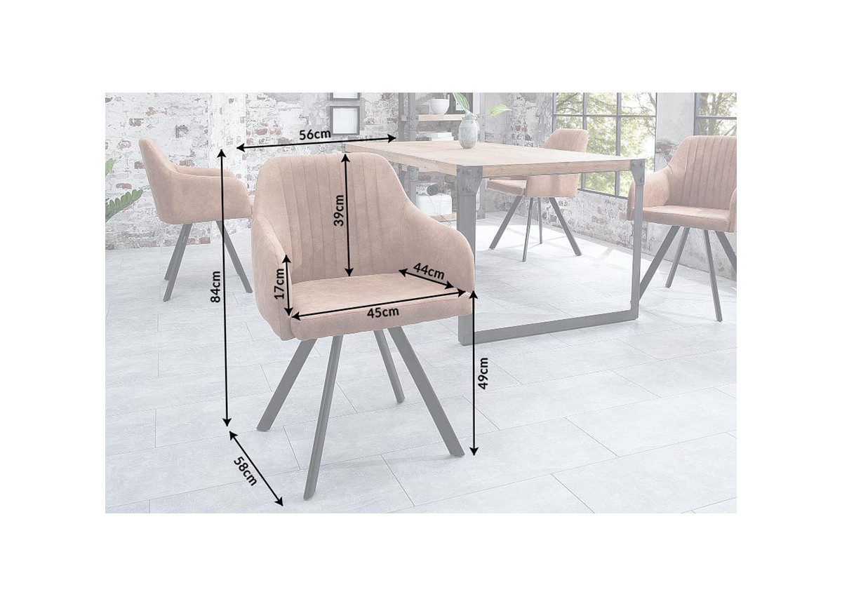 Chaise contemporaine marron / Pieds métal noir