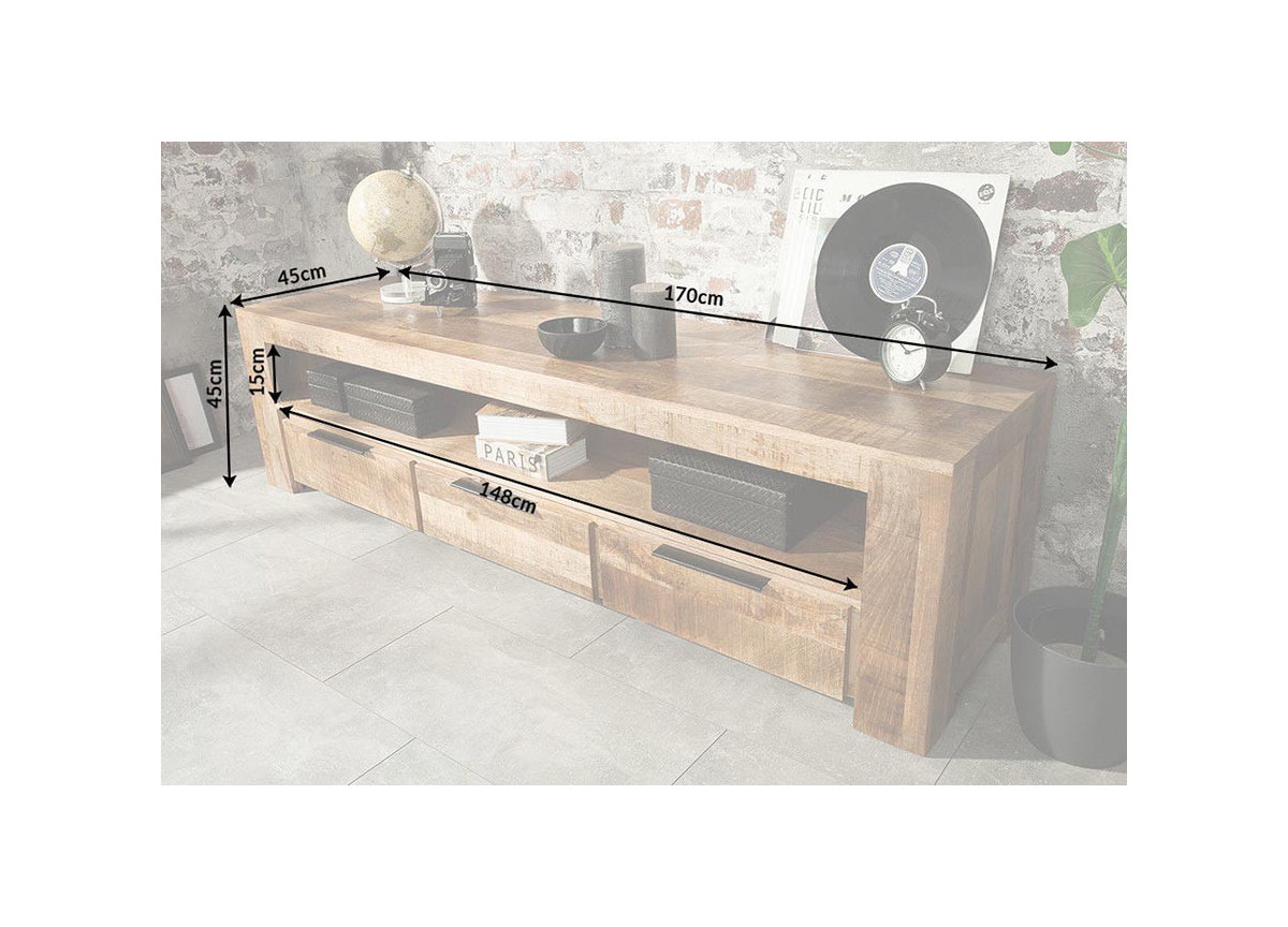 Meuble TV en Bois de Manguier / 170 cm