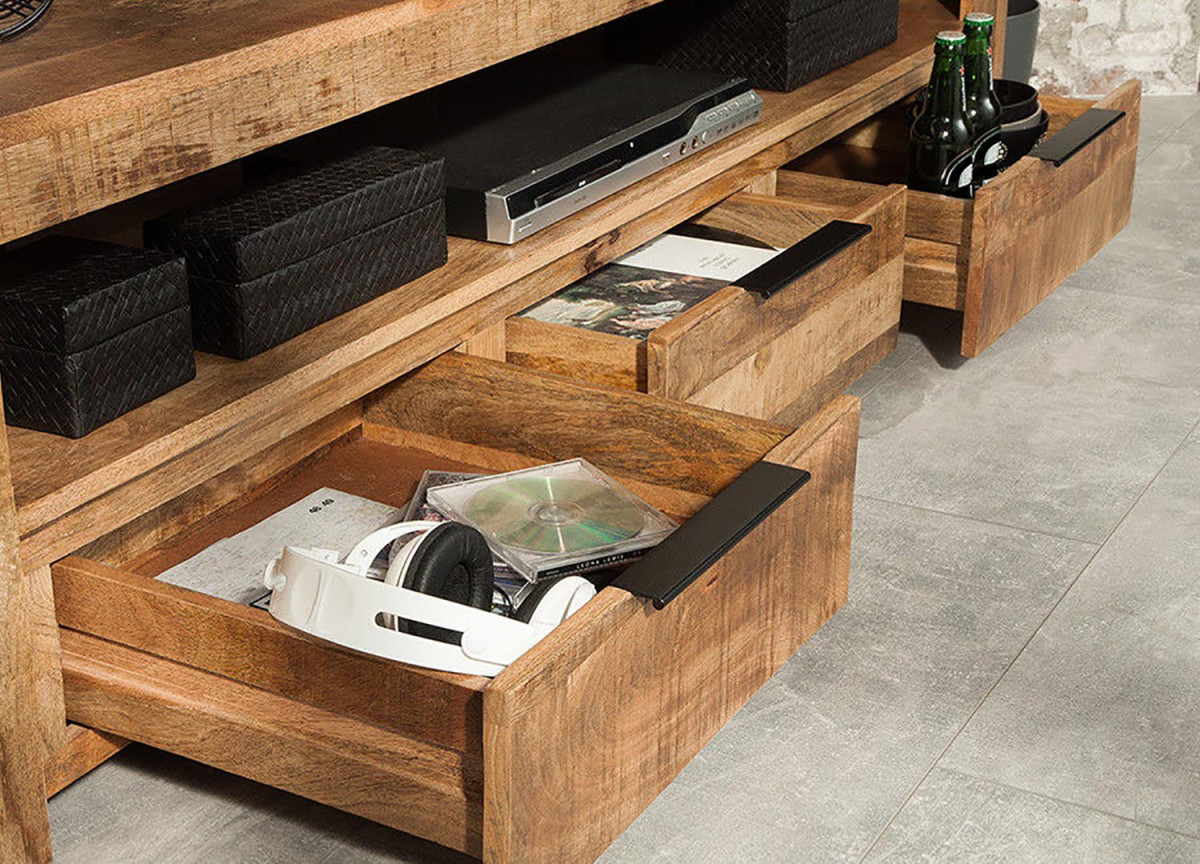 Meuble TV en Bois de Manguier / 170 cm