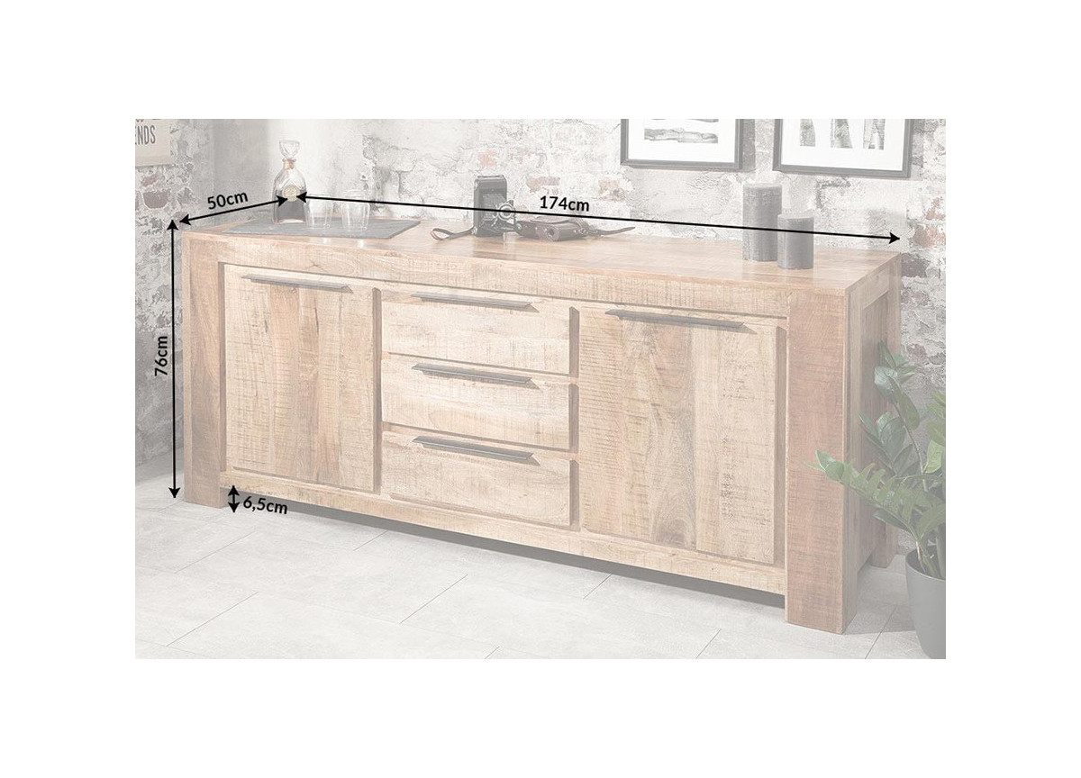 Buffet Industriel Bois massif et Métal