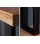 Table console moderne / Bois massif - Piétement métal noir