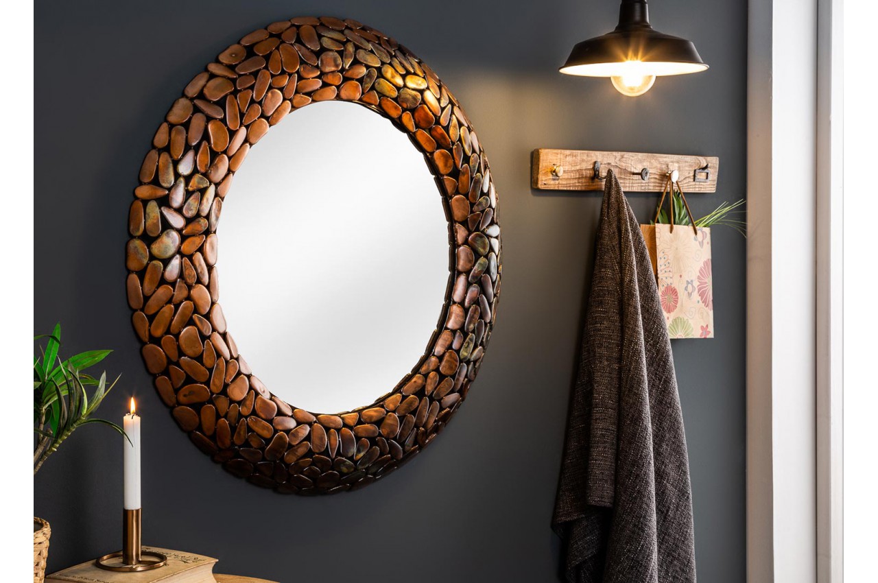 Salon et Salle de Bain Taille 50,8 cm Noir Nugoo Miroir Mural Rond avec Cadre en métal avec chaîne de Suspension Miroir décoratif pour Chambre à Coucher