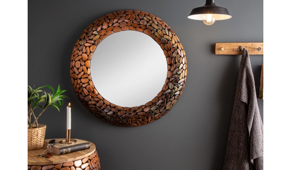 Miroir décoratif pour Chambre à Coucher Taille 50,8 cm Noir Salon et Salle de Bain Nugoo Miroir Mural Rond avec Cadre en métal avec chaîne de Suspension 