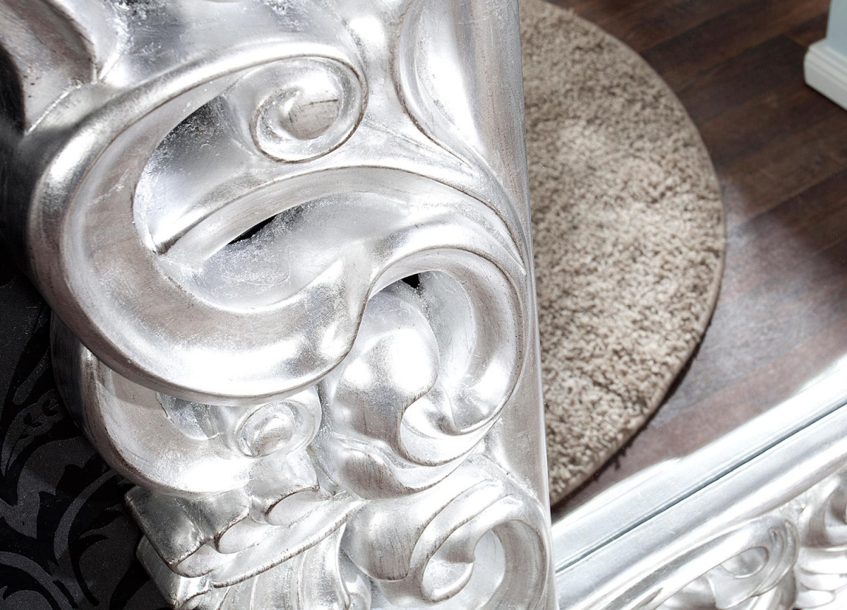 Miroir baroque argenté 180 cm