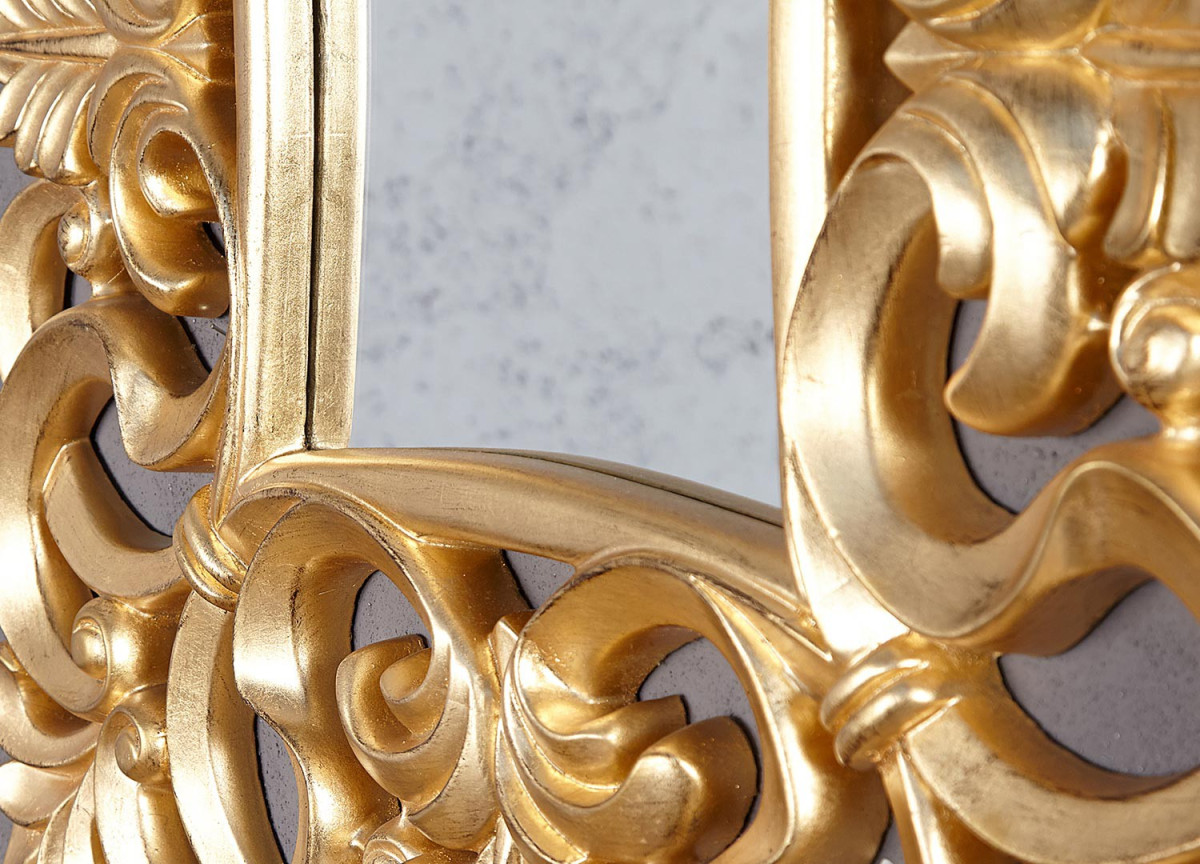 Miroir baroque carré or antique