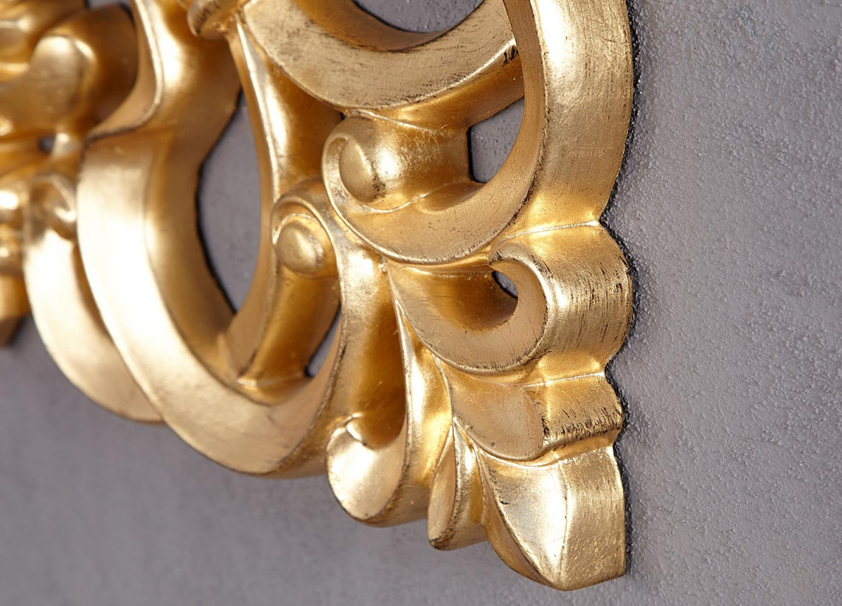 Miroir baroque carré or antique