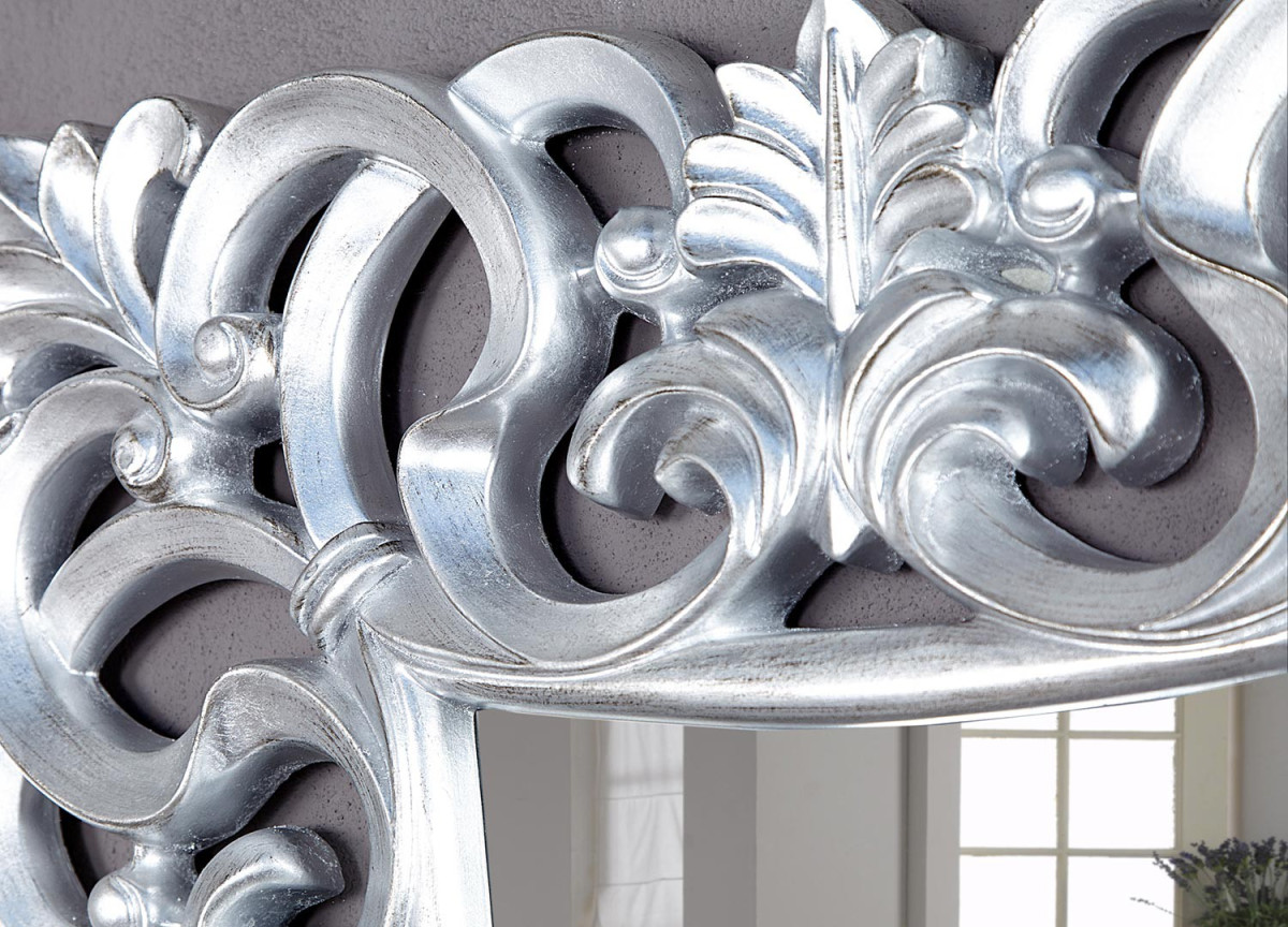 Miroir baroque carré argent antique