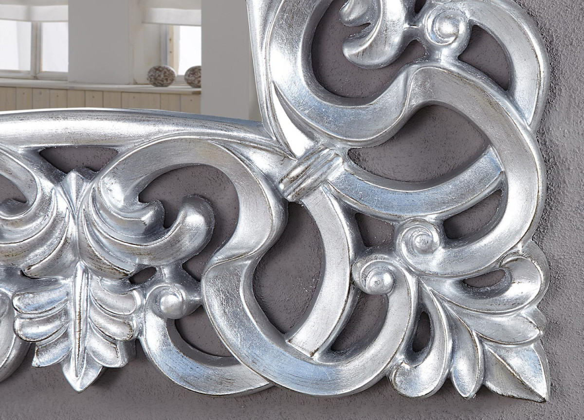 Miroir baroque carré argent antique