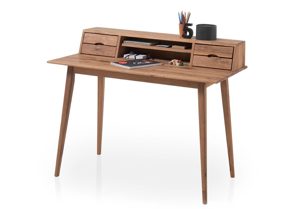 Bureau secrétaire bois massif huilé
