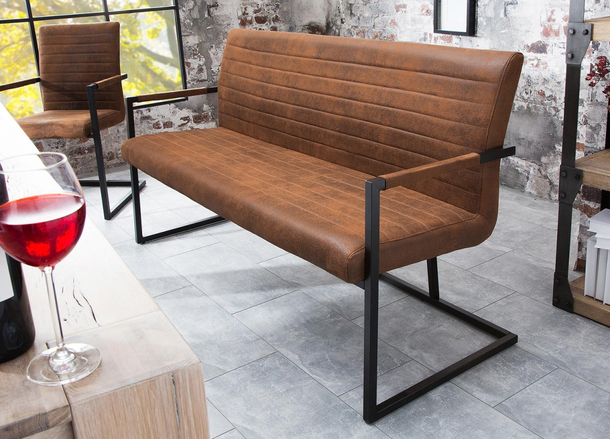 Banquette de Table Cuir Simili vieilli Marron